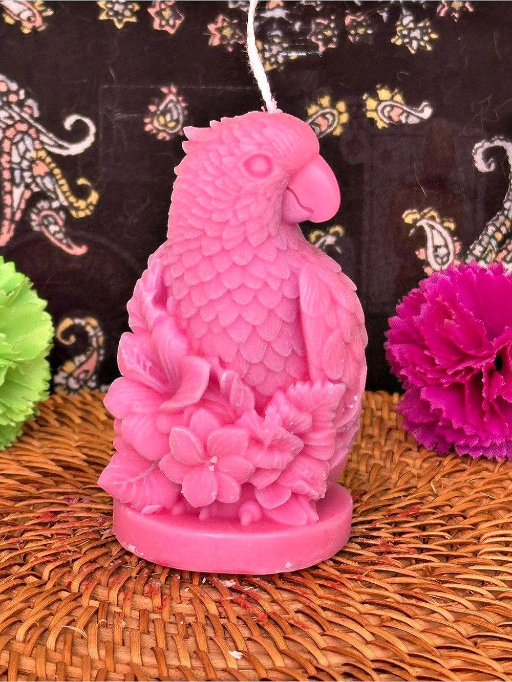 Pink Tropical Familiar Parrot Candle
